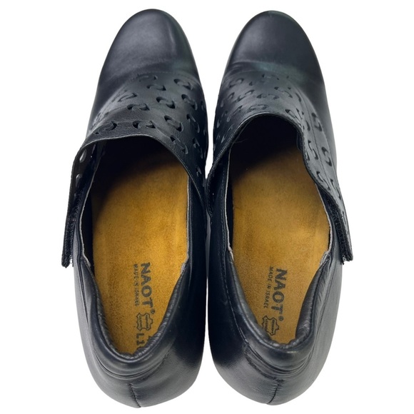 Naot Precious Lase Cut Leather Slip On Heels Black Womens Size EU 41 US 10-10.5 - Picture 7 of 15